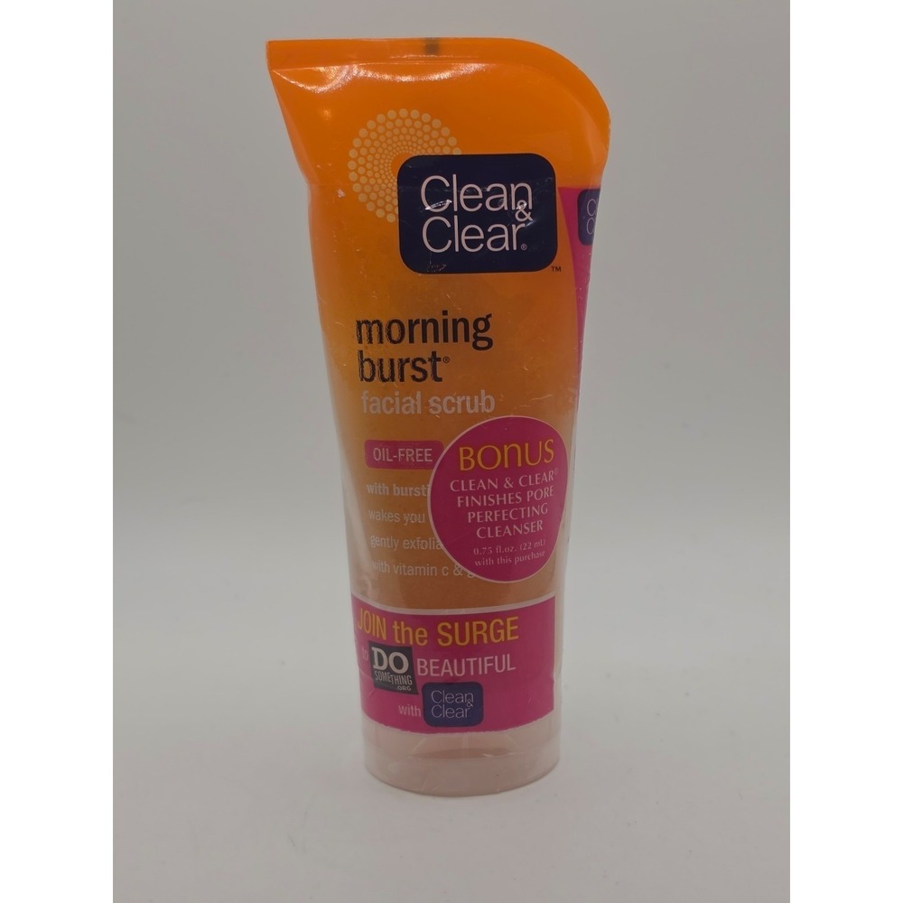 Clean & Clear Morning Burst Facial Scrub 5oz with Bonus Pore Cleanser New Sealed